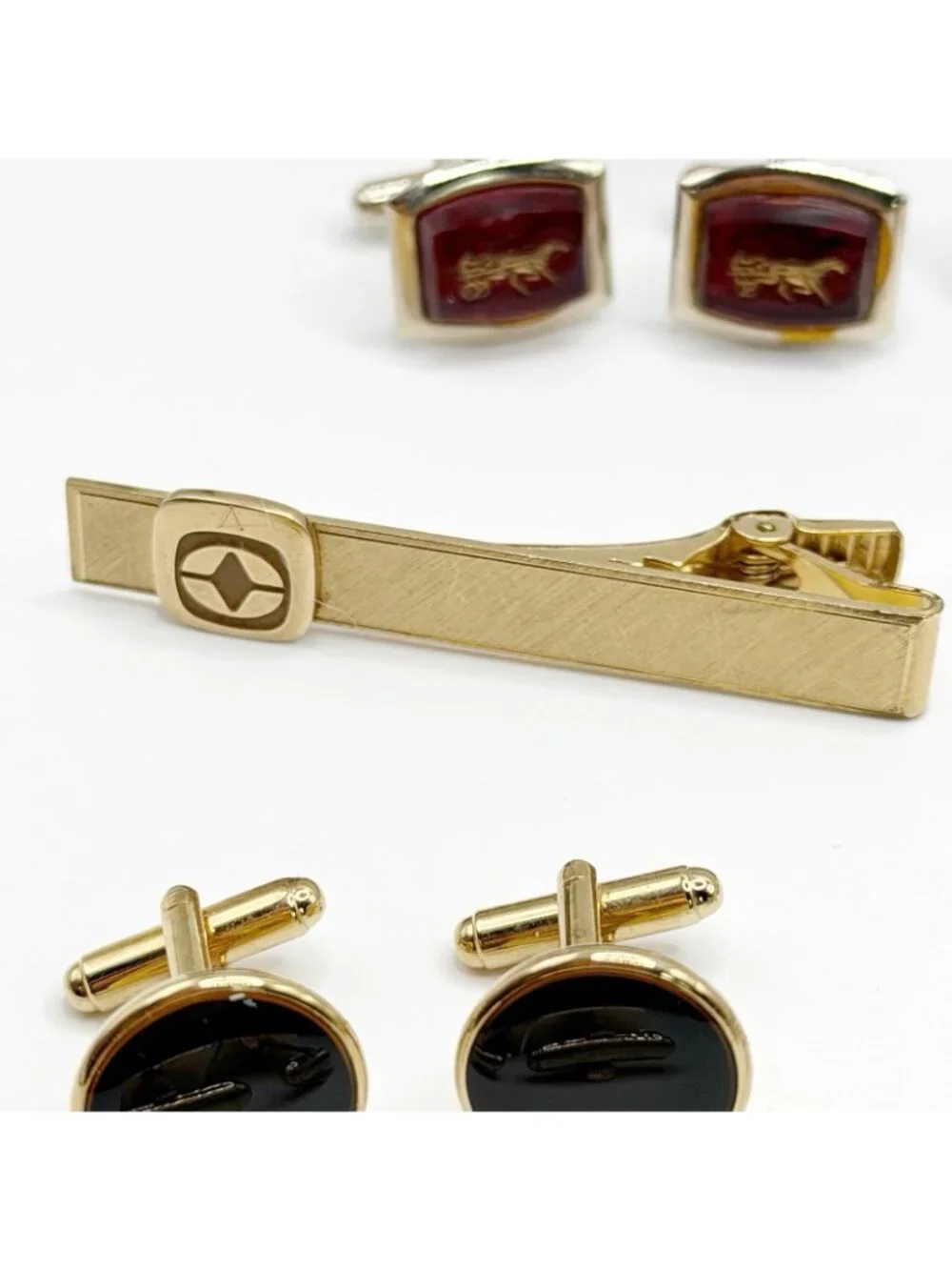 Lot Of 11 Cufflinks And 2 Tie Clips Swank, Simmons, Unsigned, Kreisler‎